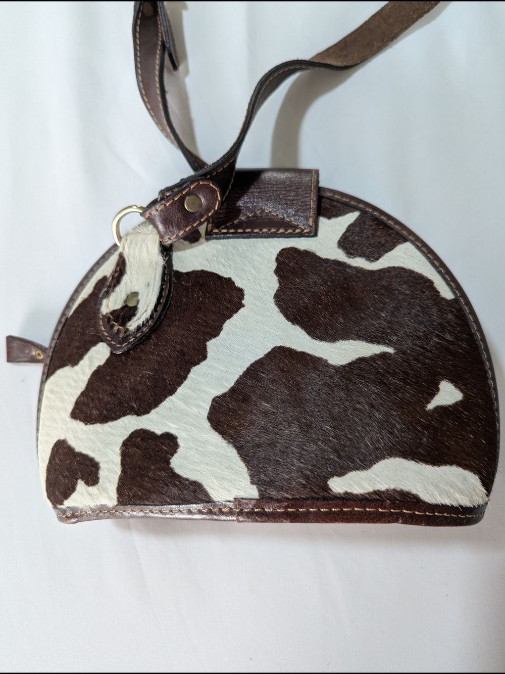 Brown Cowhide Leather Crossbody Bag - Picture 3 of 9
